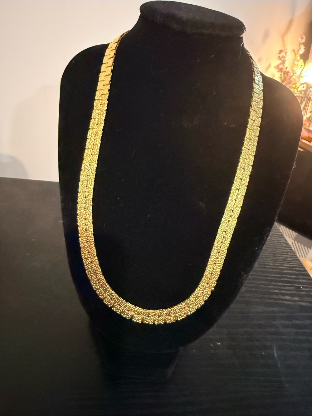 Gold-Tone Textured Chain Necklace - Women's Fashion Jewelry